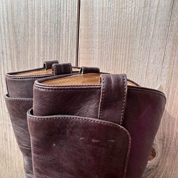 ✨SALE✨ Frye Paige Tall Riding Boots Brown Leather Women’s 6.5 B Pull-On - Picture 6 of 10